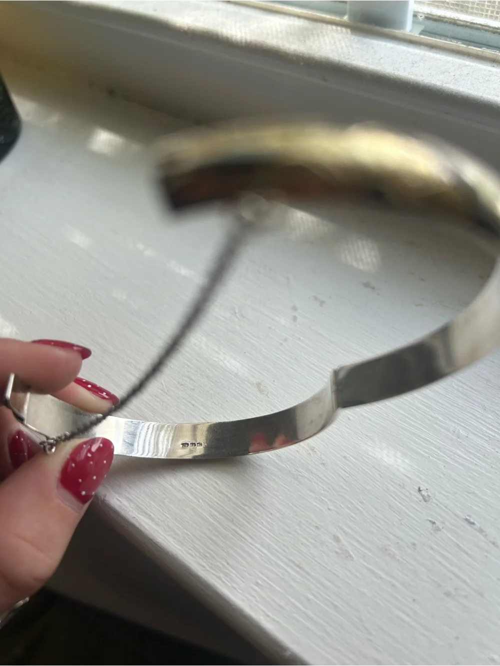 Engraved Sterling silver Bangle Bracelet